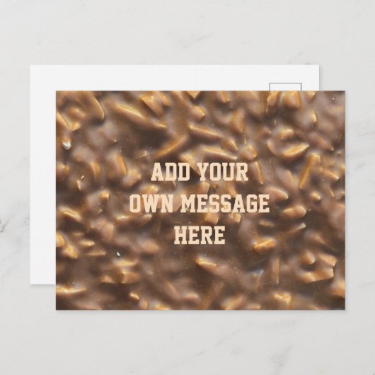 Custom Chunky Chocolate Custom Text Briefkaart (Voorkant / Achterkant)