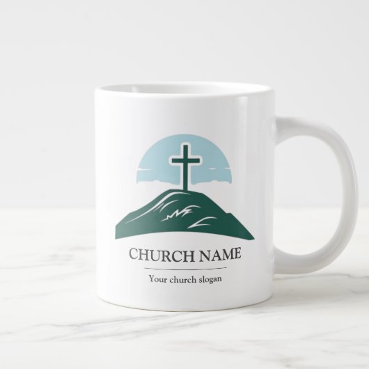 Custom Church Logo Branded Grote Koffiekop (Rechts)