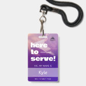 Custom Church Name Badge ID Template (Voorkant met koord)