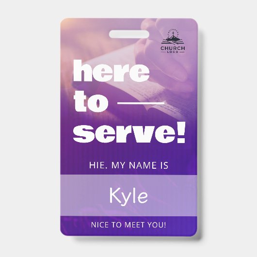 Custom Church Name Badge ID Template (Voorkant)