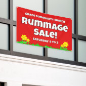 Custom Church Rummage Sale Spandoek (Buitenkant Gebouw)