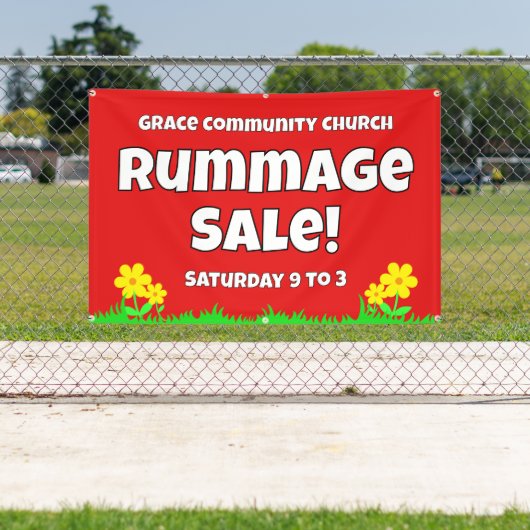 Custom Church Rummage Sale Spandoek (Insitu)