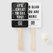 Custom Church Welcome Fan met QR-code Handwaaier (Voorkant en achterkant)