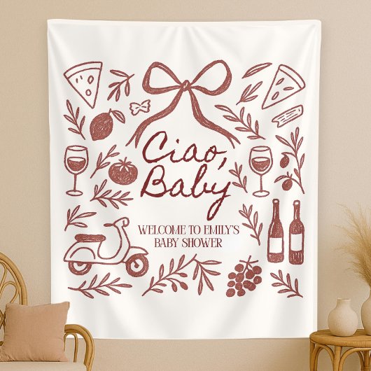 Custom Ciao Baby Shower Photo Backdrop Personalize Wandkleed