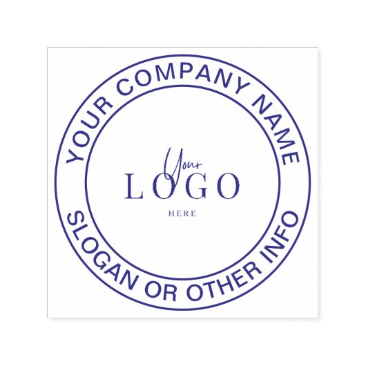 Custom Circle Business Company Logo Zelfinktende Stempel (Design)