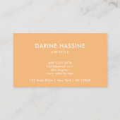 Custom Circle Business Logo Clean Sinaasappel Visitekaartje (Achterkant)