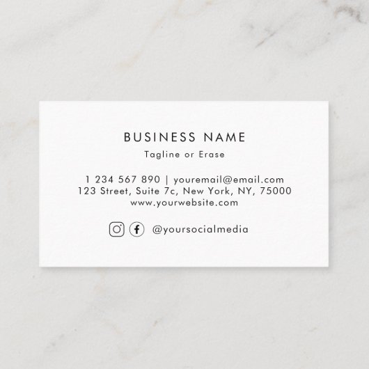 Custom Circle Logo Plain Business Afspraakkaart Afsprakenkaartje (Achterkant)