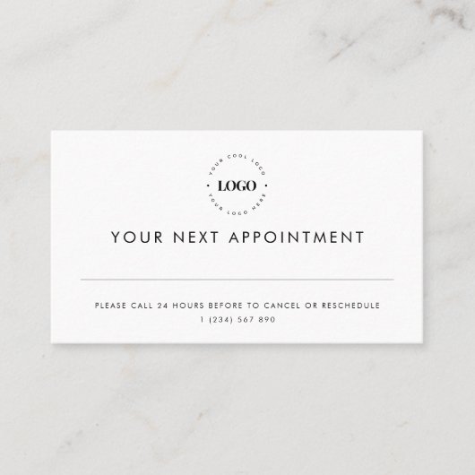 Custom Circle Logo Plain Business Afspraakkaart Afsprakenkaartje (Voorkant)