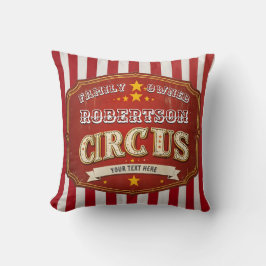 Custom Circus Stripe Pillow –  familienaam Kussen