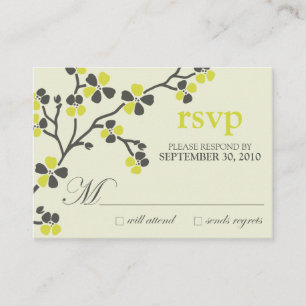 :Custom: Citrus Cherry Blossom RSVP-kaart Informatiekaartje