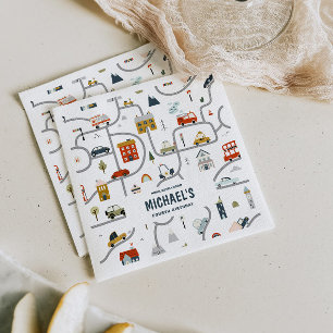 Custom City Cars Verjaardag Servet