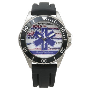 Custom City Fire en Rescue Herbruikbare Horloge