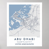 Custom City Map Abu Dhabi UAE Wall Art Poster (Voorkant)