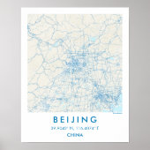 Custom City Map Beijing China Wall Art Poster (Voorkant)