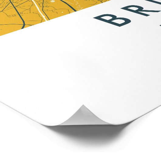 Custom City Map Brussels Belgium Wall Art Poster (Hoek)