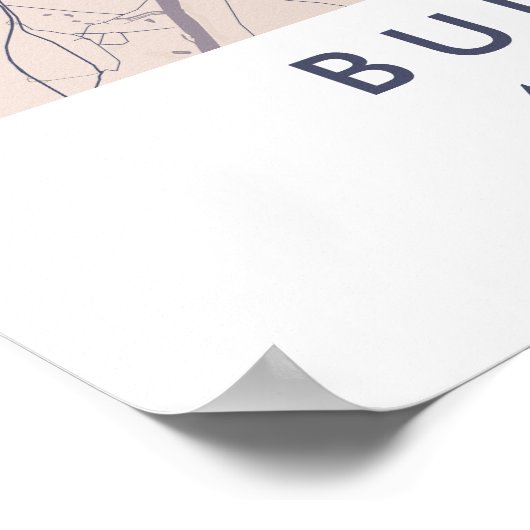 Custom City Map Budapest Hungary Wall Art Poster (Hoek)