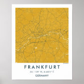 Custom City Map Frankfurt Germany Wall Art Poster (Voorkant)