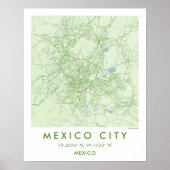 Custom City Map Mexico Wall Art Poster (Voorkant)