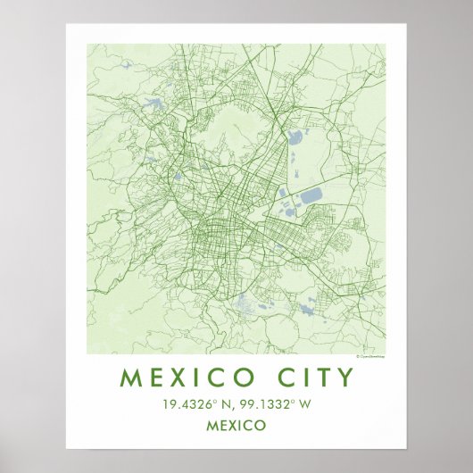 Custom City Map Mexico Wall Art Poster (Voorkant)