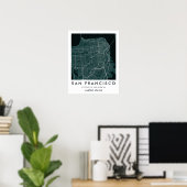 Custom City Map San Francisco Wall Art Poster (Thuiskantoor)
