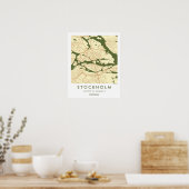 Custom City Map Stockholm Sweden Wall Art Poster (Keuken)