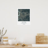 Custom City Map Taipei Taiwan Wall Art Poster (Keuken)