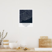 Custom City Map Toronto Canada Wall Art Poster (Keuken)