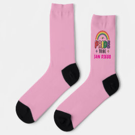 Custom City PINK LGBTQ+ Rainbow Pride Tribe Sokken