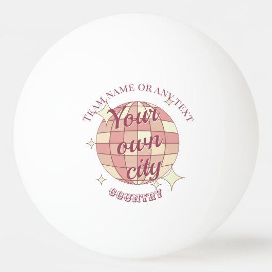 Custom City tafeltennisclub Ping Pong Balls Pingpongbal (Achterkant)