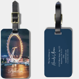 Custom Cityscape England Night London Bagagelabel
