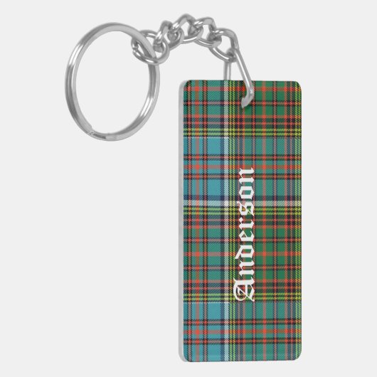 Custom Clan Anderson Tartan Pset Sleutelhanger (Voorkant Links)