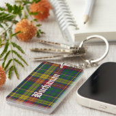 Custom Clan Buchanan Tartan Pset Sleutelhanger (Voorkant Rechts)