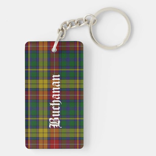 Custom Clan Buchanan Tartan Pset Sleutelhanger (achterkant)