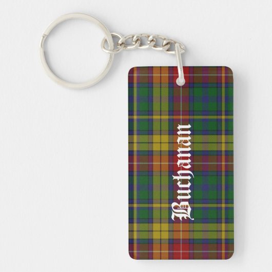 Custom Clan Buchanan Tartan Pset Sleutelhanger (Voorkant)