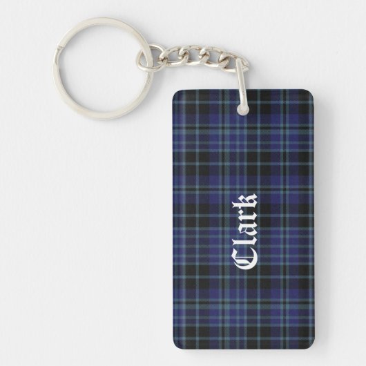 Custom Clan Clark Tartan Pset Sleutelhanger (Voorkant)