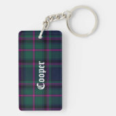 Custom Clan Cooper Tartan Plaid Sleutelhanger (achterkant)