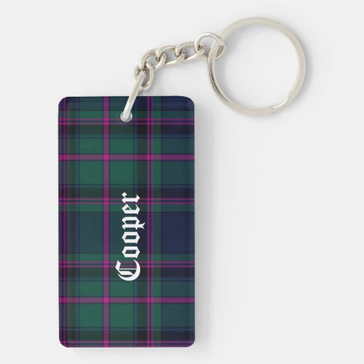 Custom Clan Cooper Tartan Plaid Sleutelhanger (achterkant)