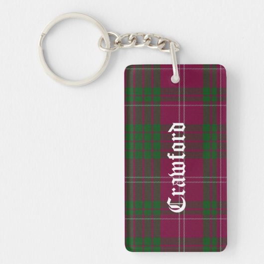 Custom Clan Crawford Tartan Pset Sleutelhanger (Voorkant)