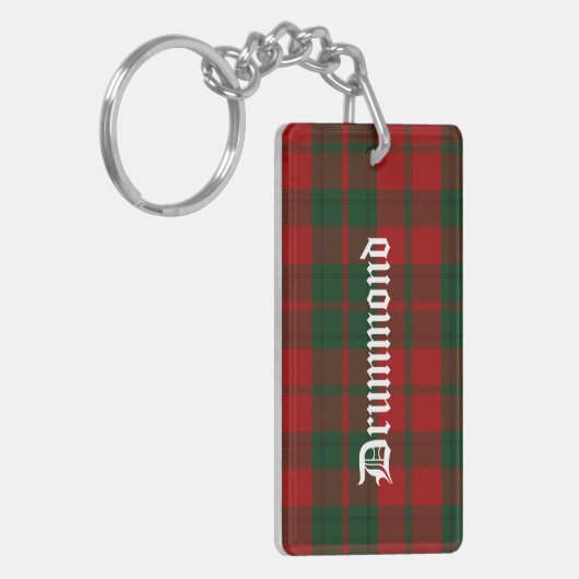 Custom Clan Drummond Tartan Pset Sleutelhanger (Voorkant Links)