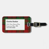 Custom Clan Dunbar Tartan Pset Bagagelabel (Voorkant horizontaal)
