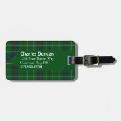 Custom Clan Duncan Tartan Pset Bagagelabel (Voorkant horizontaal)