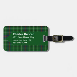 Custom Clan Duncan Tartan Pset Bagagelabel