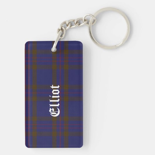 Custom Clan Elliot Tartan Plaid Sleutelhanger (achterkant)