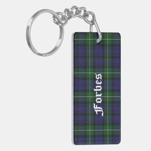 Custom Clan Forbes Tartan Pset Sleutelhanger (Voorkant Links)