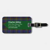 Custom Clan Gillies Tartan Pset Bagagelabel (Voorkant horizontaal)