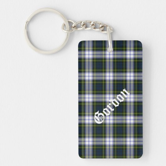 Custom Clan Gordon Dress Tartan Pset Sleutelhanger (Voorkant)