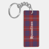 Custom Clan Hamilton Tartan Plaid Sleutelhanger (Voorkant Links)