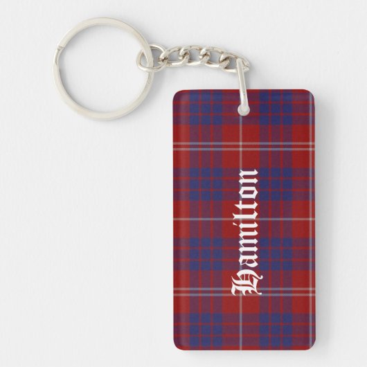 Custom Clan Hamilton Tartan Plaid Sleutelhanger (Voorkant)