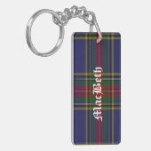 Custom Clan MacBeth Tartan Plaid Sleutelhanger (Voorkant Links)