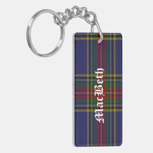 Custom Clan MacBeth Tartan Plaid Sleutelhanger (Voorkant Links)